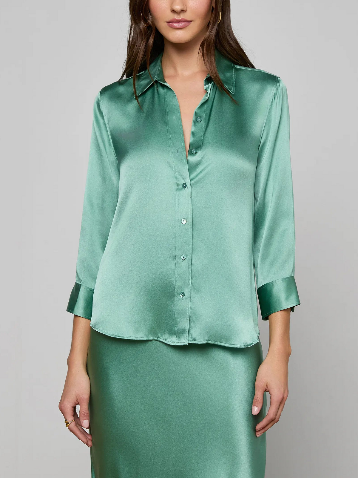 L'agence Dani 3/4 Sleeve Silk Blouse
