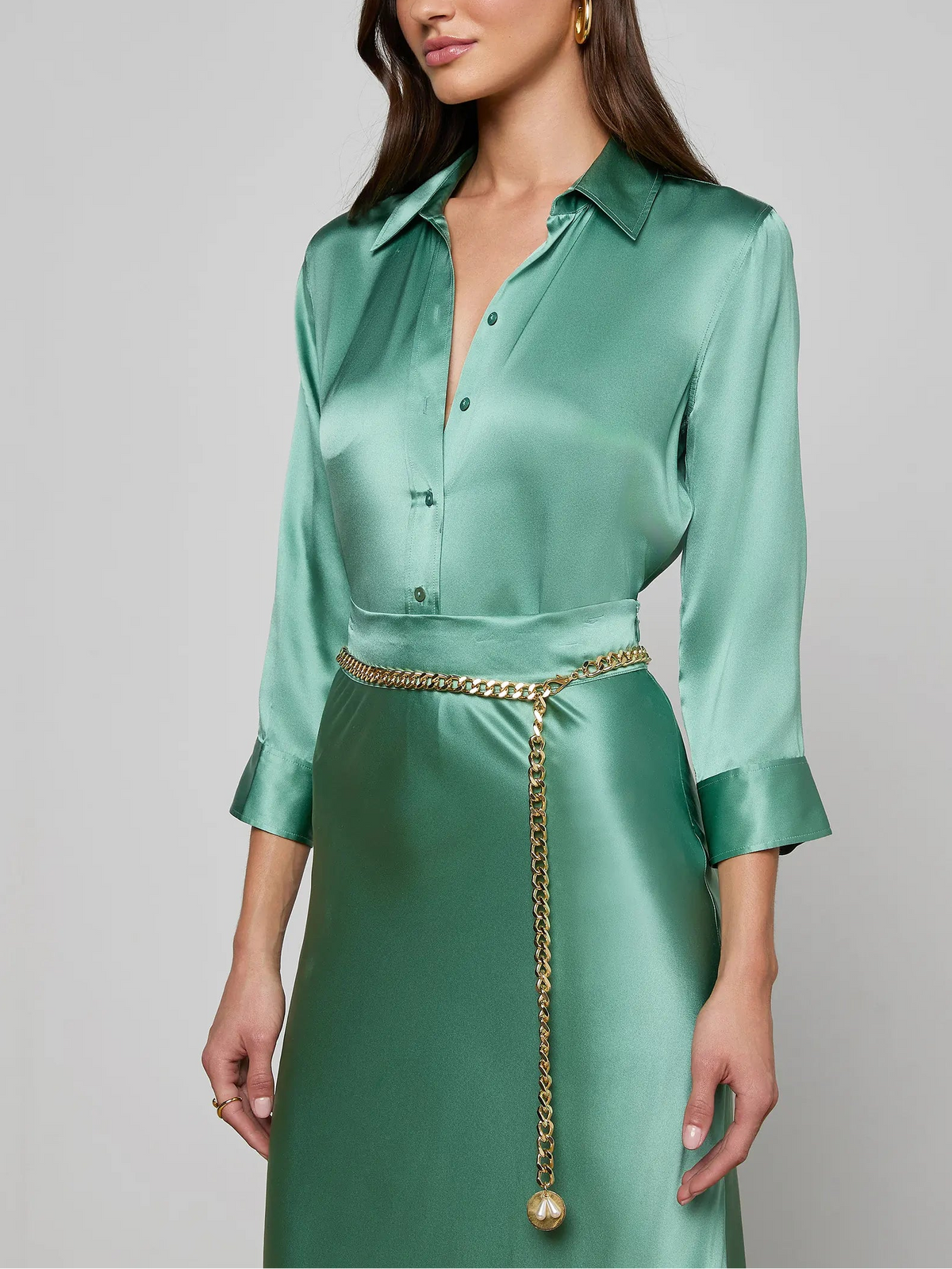 L'agence Dani 3/4 Sleeve Silk Blouse