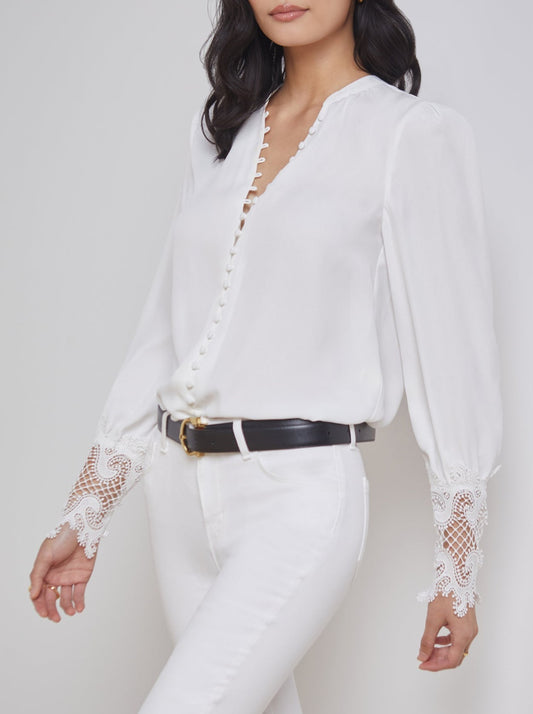 Lagence Ava Lace Cuff Blouse