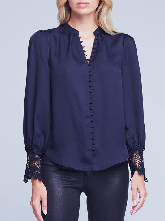 Lagence Ava Lace Cuff Blouse