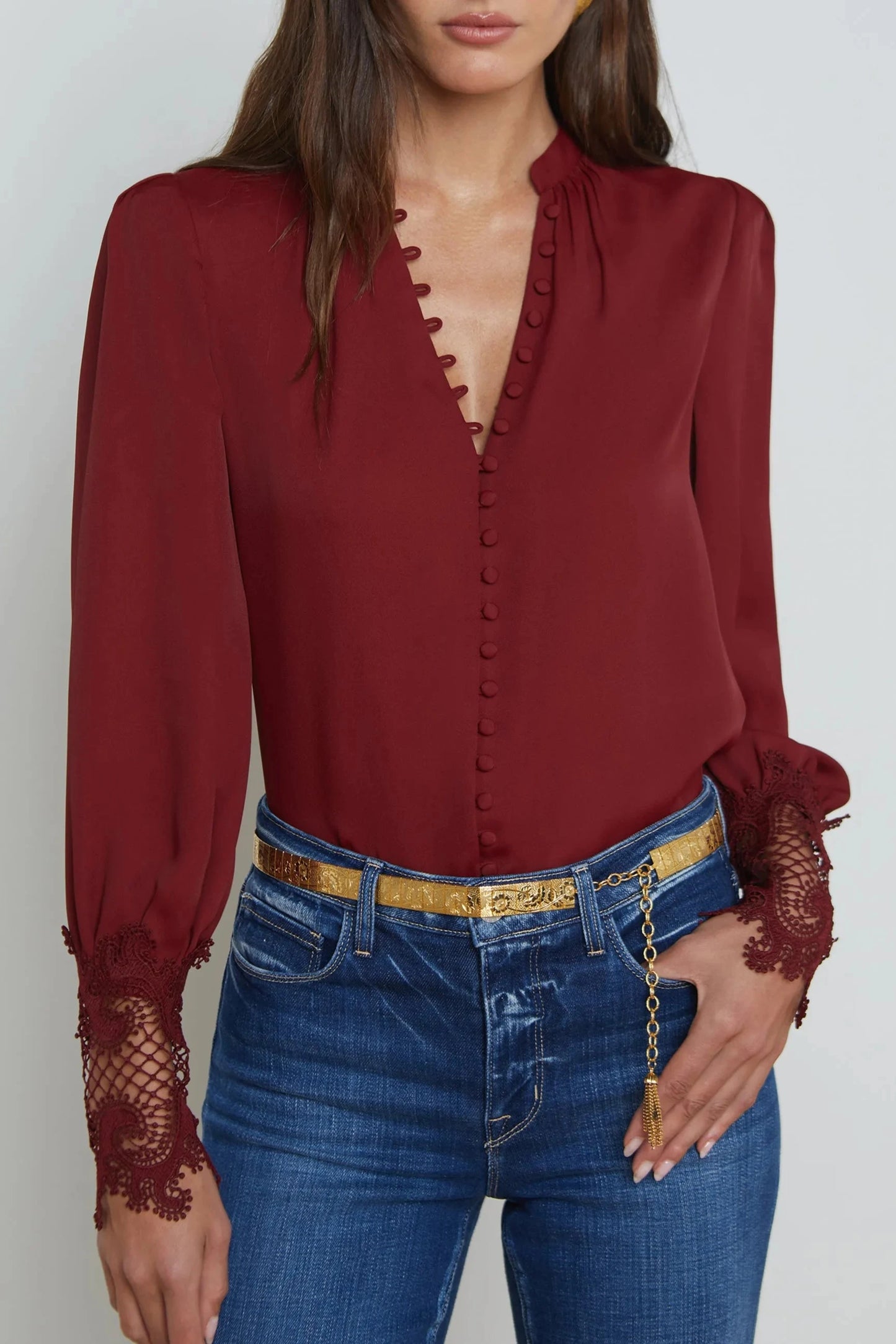 Lagence Ava Lace Cuff Blouse