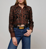 Lagence Seychelle Cropped Eyelet Blouse