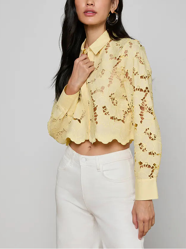 L'agence TS Seychelle Cropped Button Down