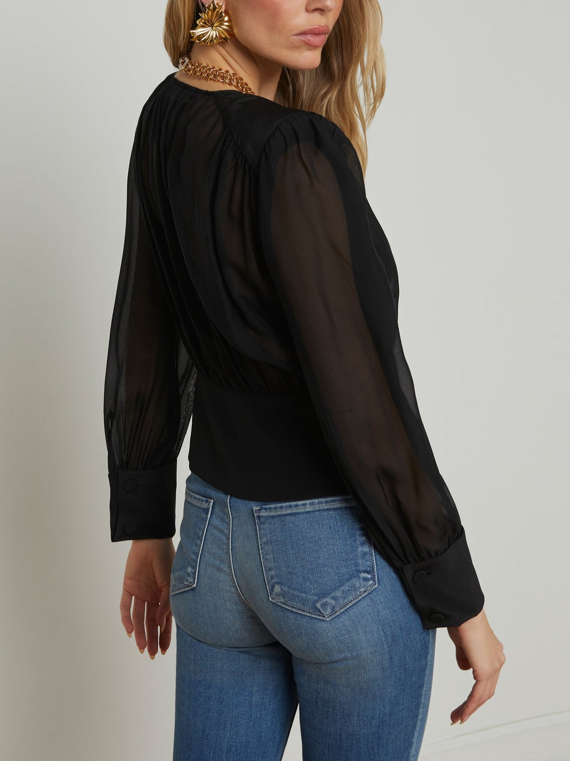 L'agence Yan Front Wrap Blouse