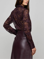 L'agence Maia Lace Button Down Blouse