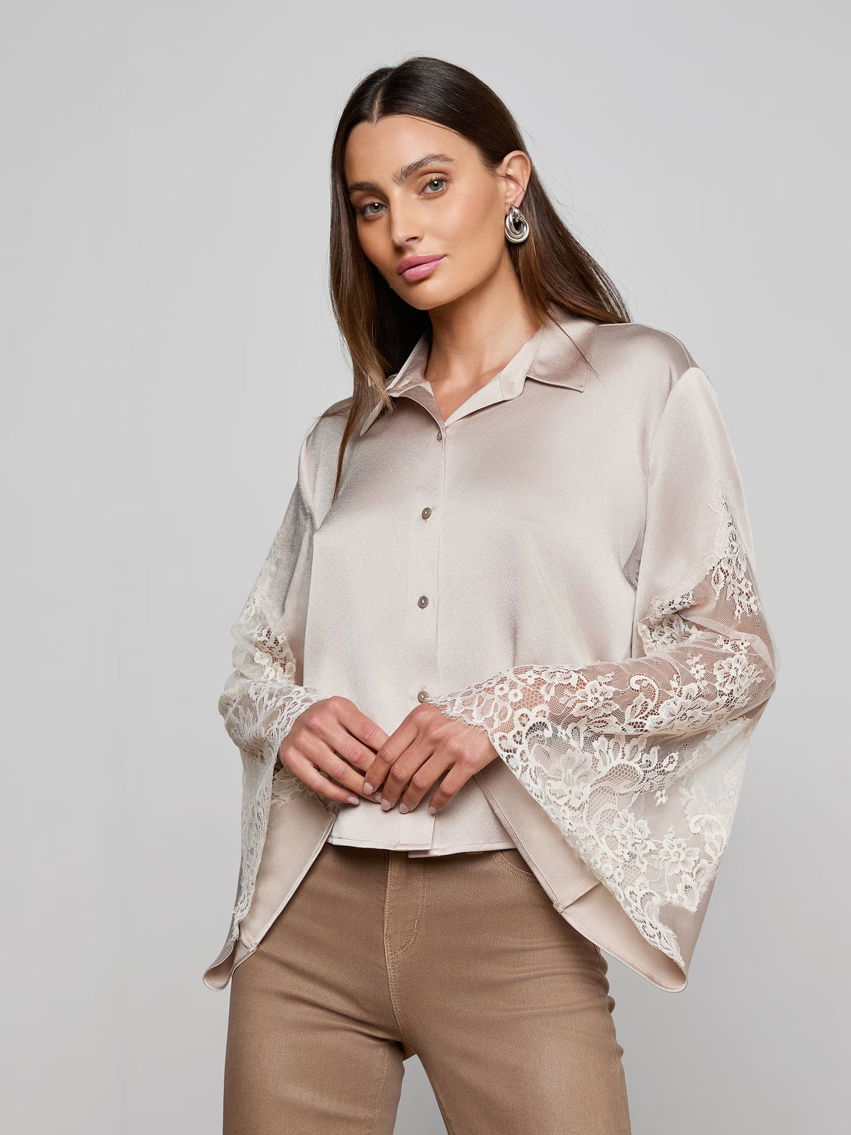 L'agence Capri Lace Sleeve Blouse