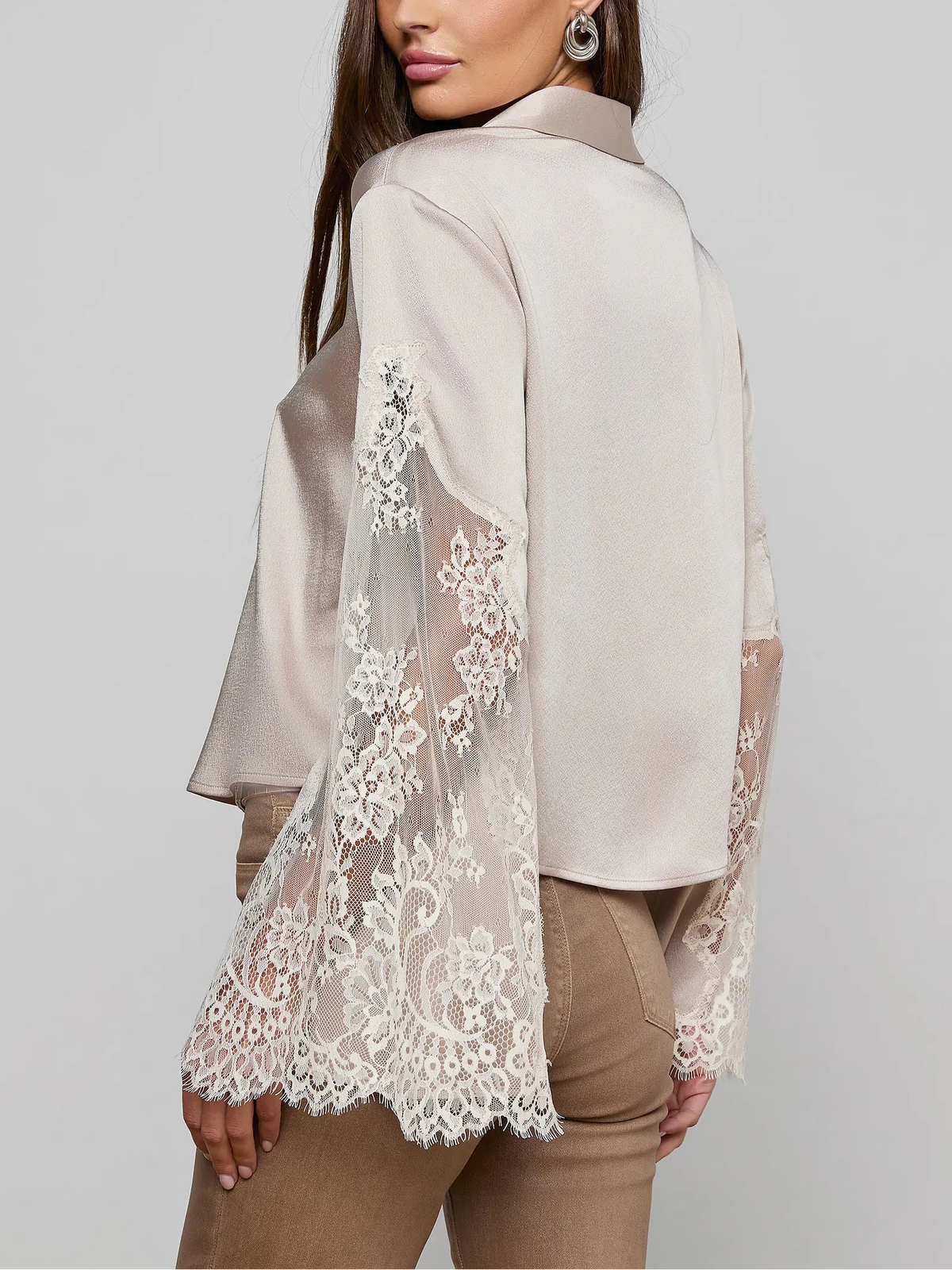 L'agence Capri Lace Sleeve Blouse