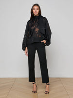 L'agence Rhett Burnout Satin Blouse