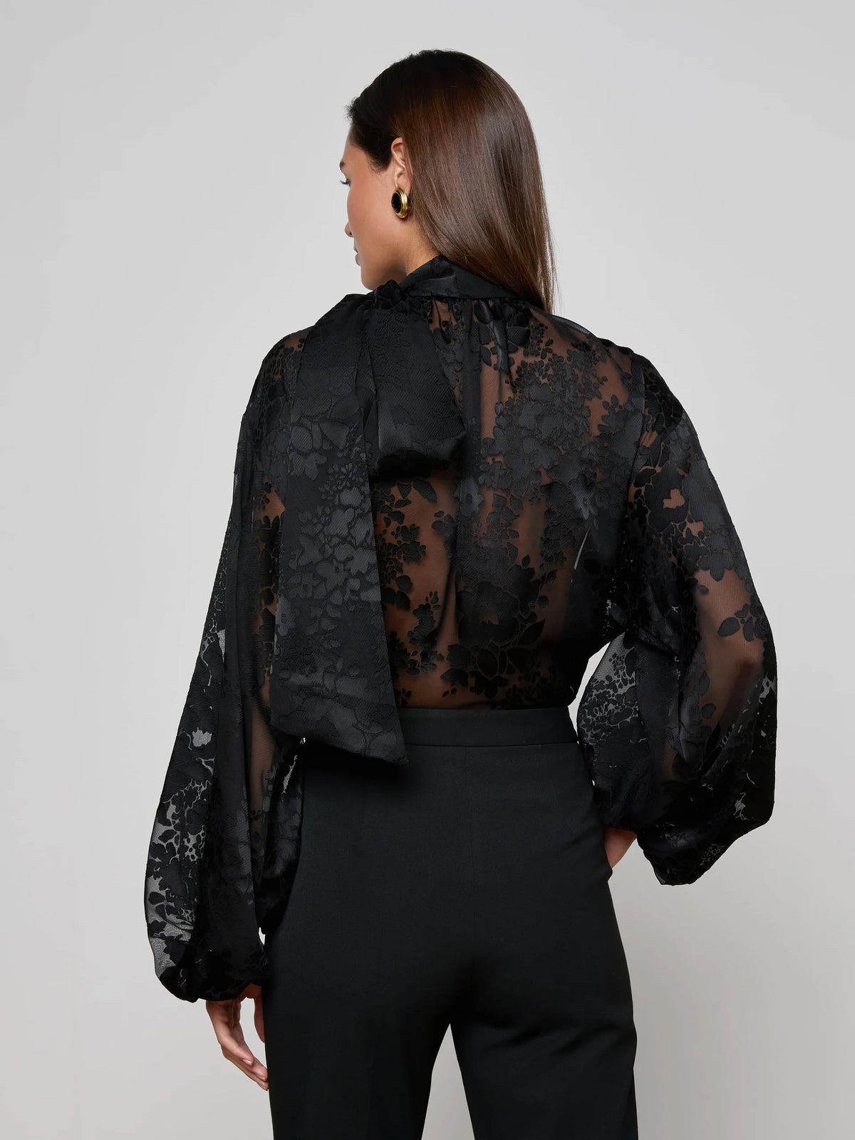 L'agence Rhett Burnout Satin Blouse