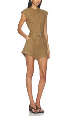 Simkhai Tinka Belted Linen Romper
