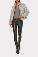 Milly Ts Hayes Sequin Tweed Puffer Coat