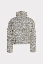 Milly Ts Hayes Sequin Tweed Puffer Coat