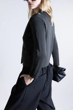 Psophia Double Button Cropped Wool Cardigan