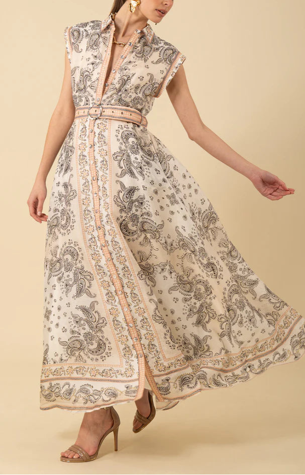 Hale Bob Belted Maxi Dress