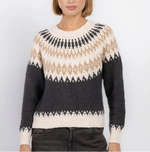 Autumn Cashmere Chunky Fair Isle Crew Neck Sweater