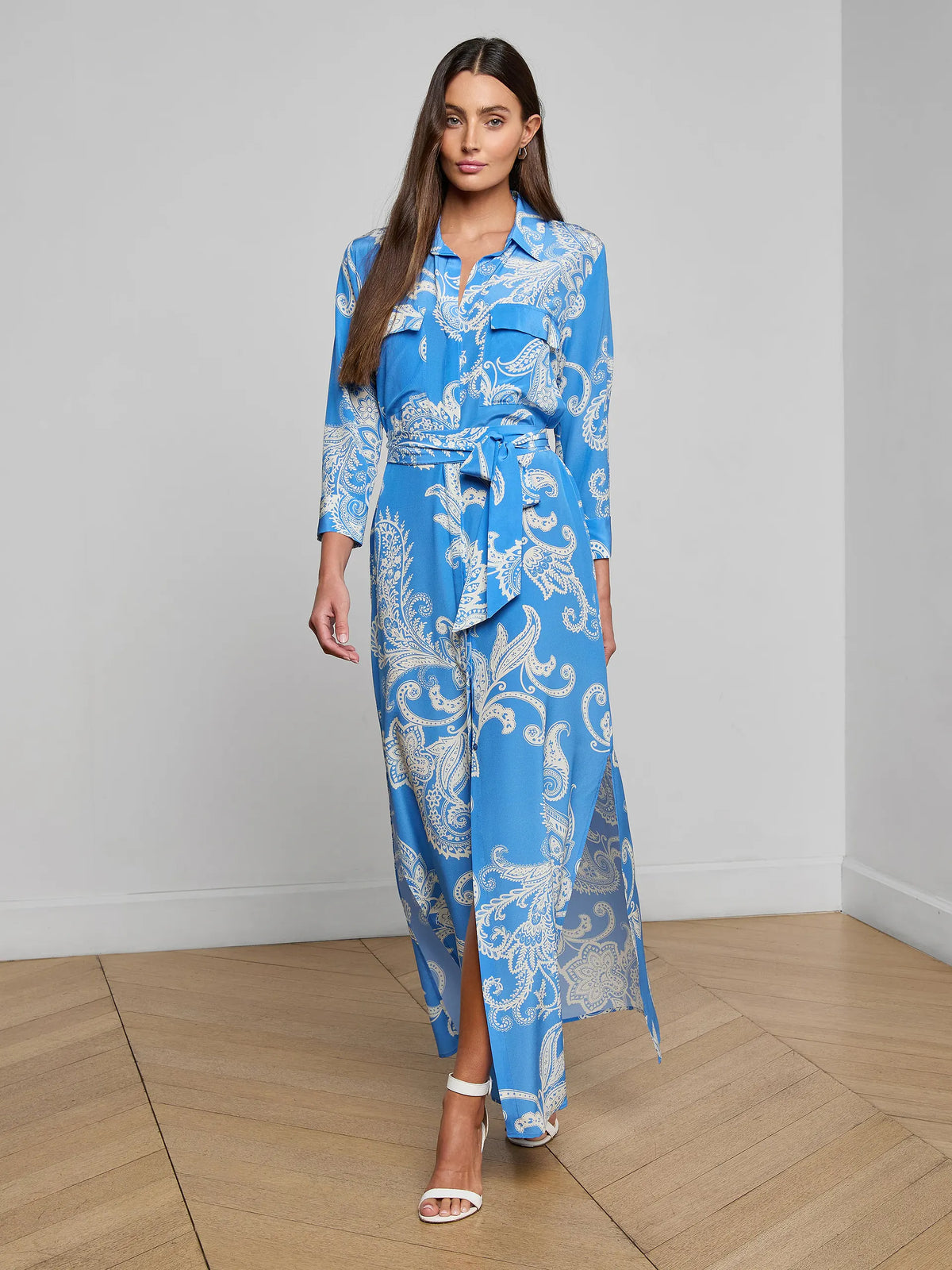 L'agence TS Cameron Silk Shirt Dress