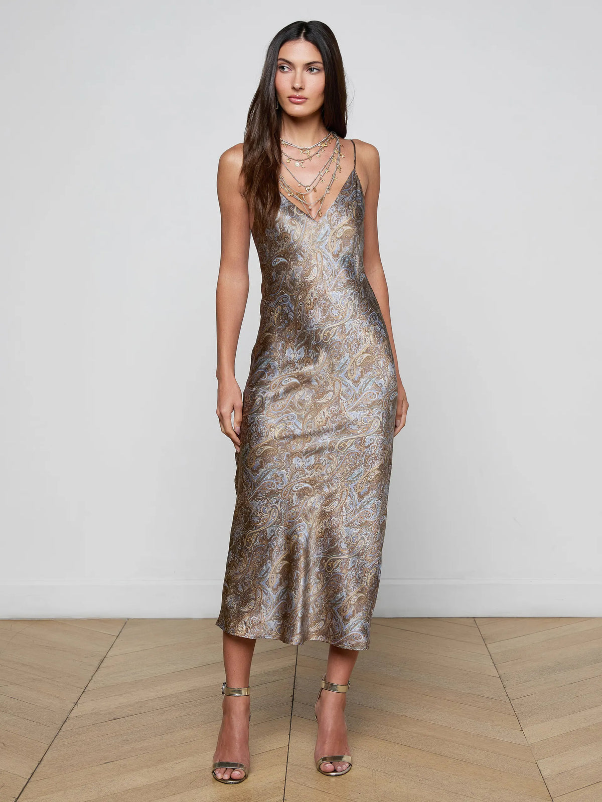 L'agence TS Seridie Mid Slip Dress