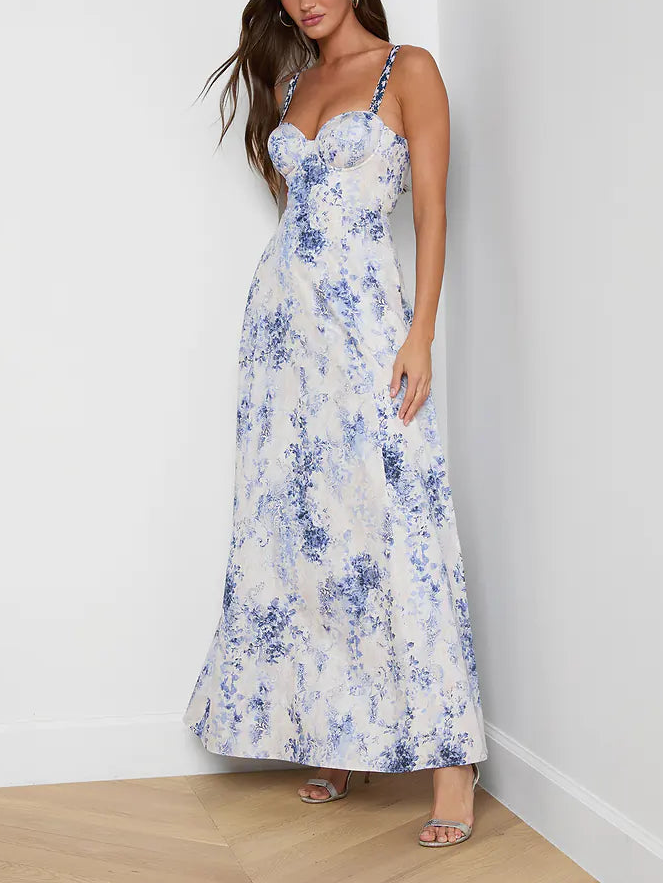 L'agence TS Sutton BDD Strap Maxi Dress