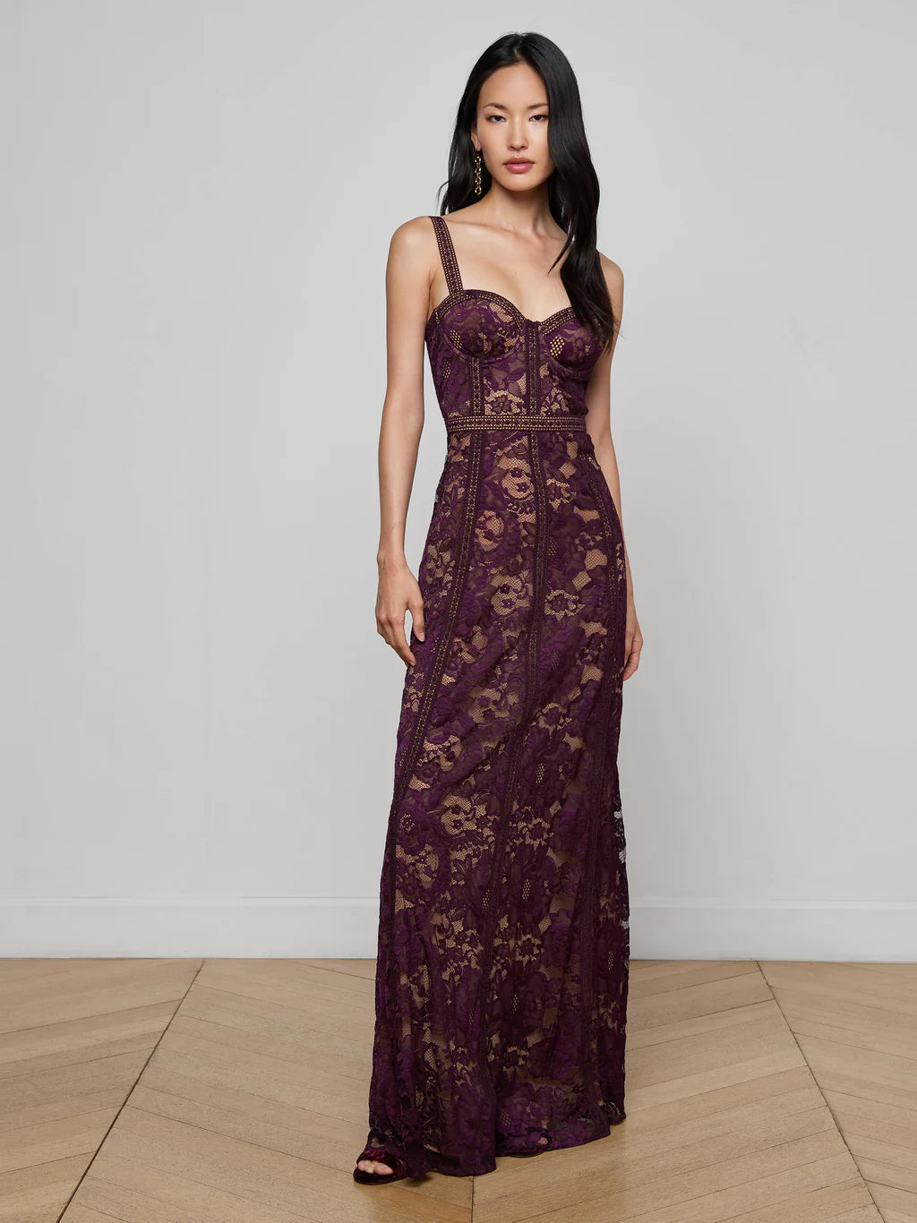 L'Agence Ts Laynie Lace Maxi Dress