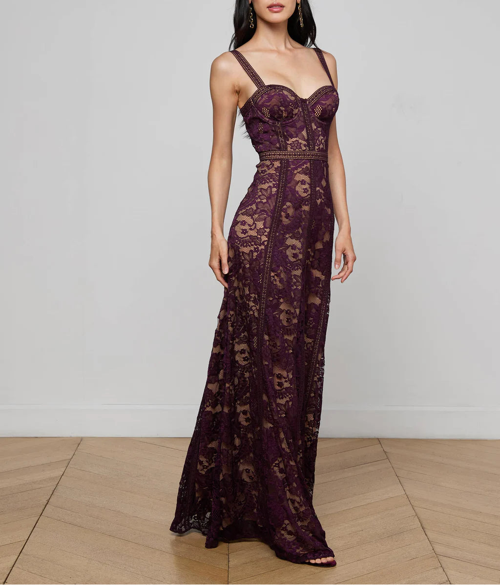 L'Agence Ts Laynie Lace Maxi Dress