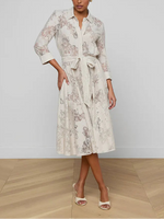 L'agence TS Ralphie 3\4 Sleeve Midi Dress