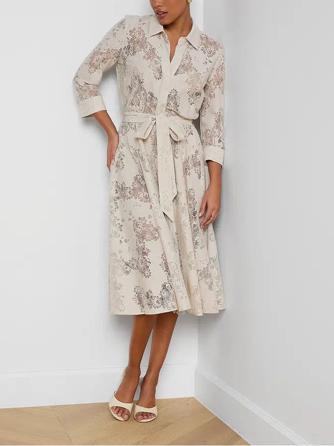 L'agence TS Ralphie 3\4 Sleeve Midi Dress