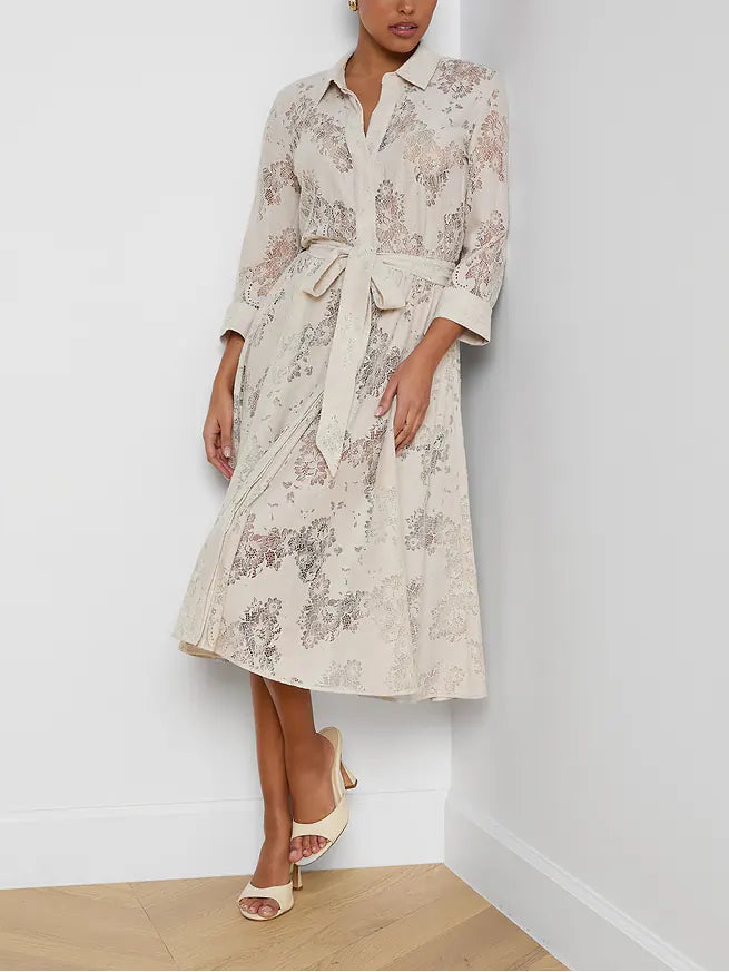 L'agence TS Ralphie 3\4 Sleeve Midi Dress