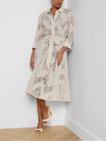 L'agence TS Ralphie 3\4 Sleeve Midi Dress