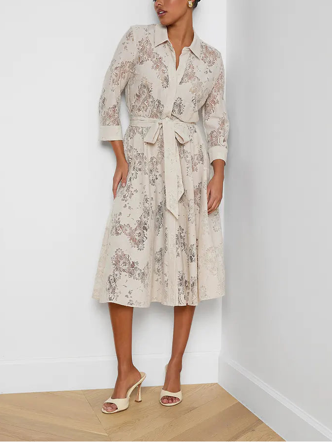 L'agence TS Ralphie 3\4 Sleeve Midi Dress