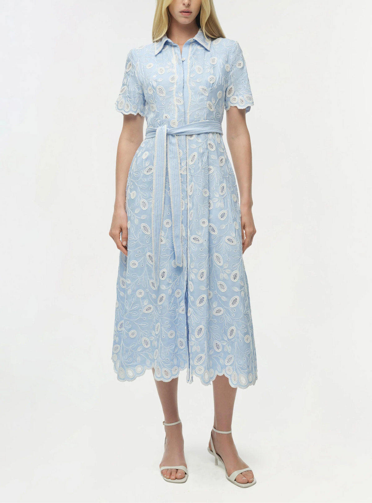Simkhai Audria Belted Linen Midi Dress