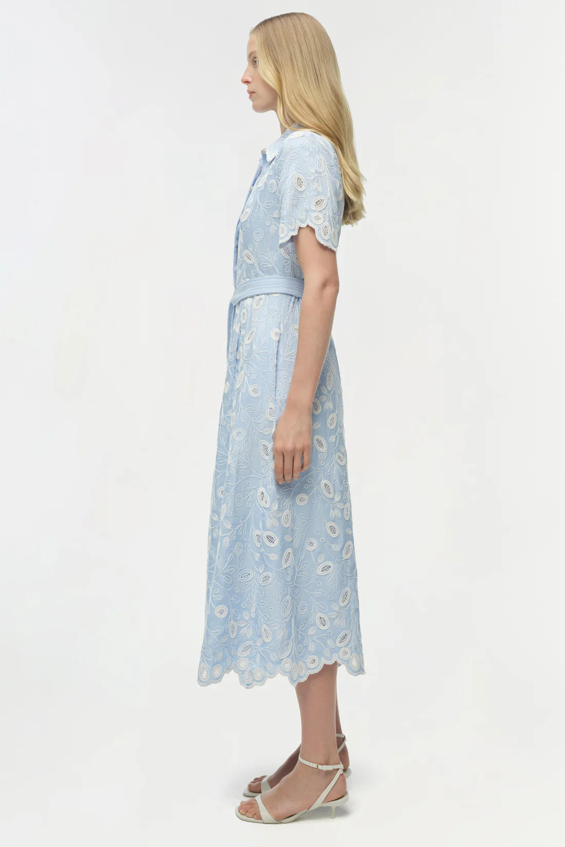 Simkhai Audria Belted Linen Midi Dress