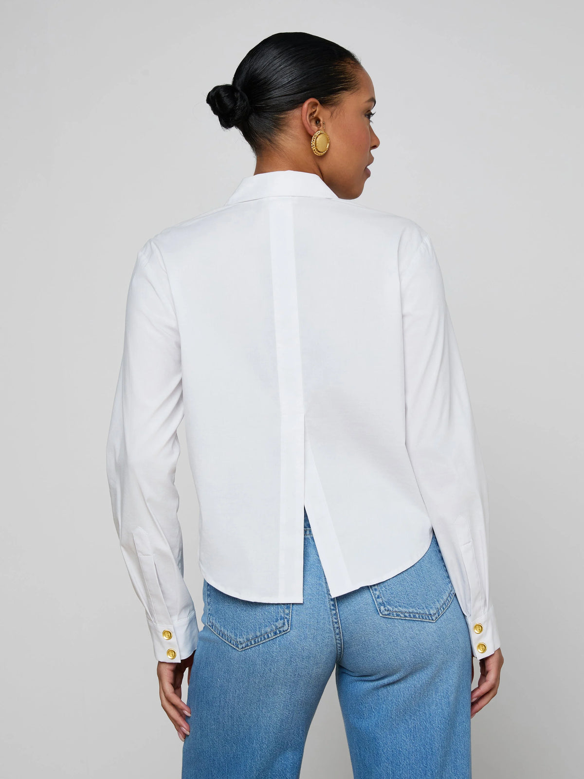 L'agence Cosette Crop Hi Low Shirt