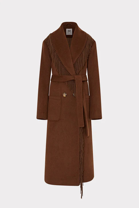 Milly Ts Wyatt Fringe Wool Overcoat