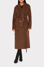 Milly Ts Wyatt Fringe Wool Overcoat