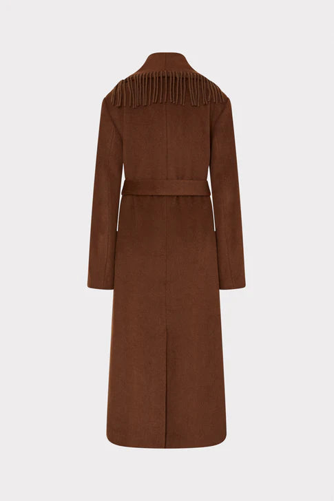 Milly Ts Wyatt Fringe Wool Overcoat