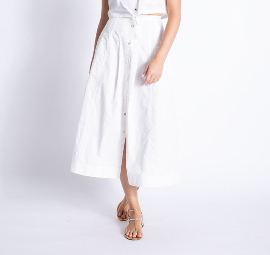 Karina Grimaldi  Eden Solid Button Down Skirt