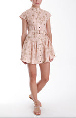 Karina Grimaldi Zelle Embroidered Linen Mini Dress