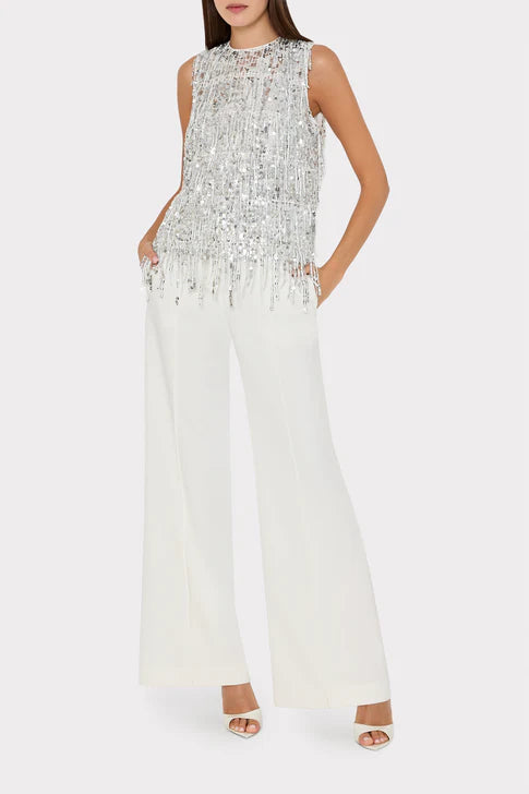 Milly Ts Royce Fringe Sequin Top