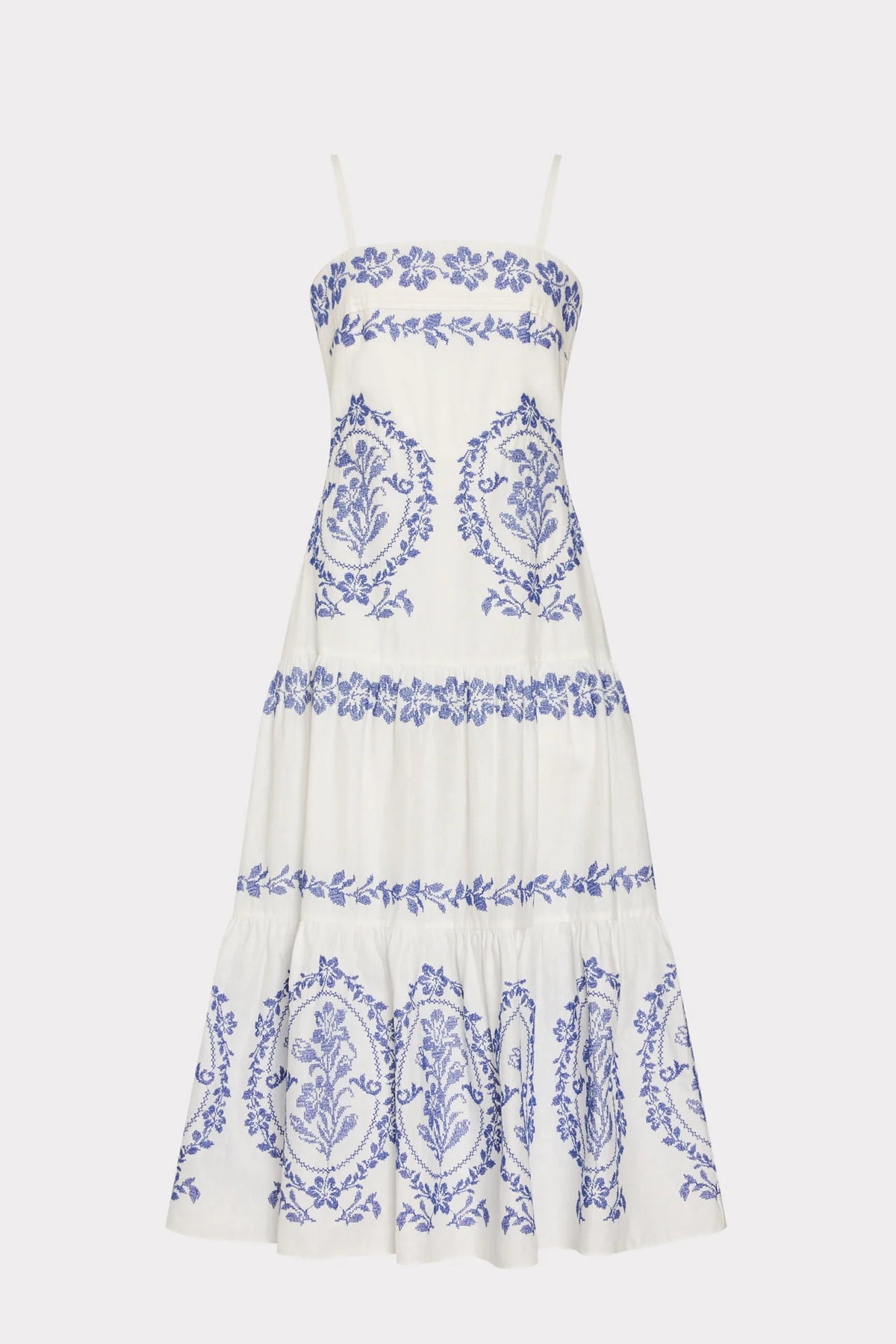Milly TS Lela Embroidered Midi Dress