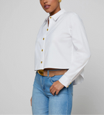 L'agence Cosette Crop Hi Low Shirt