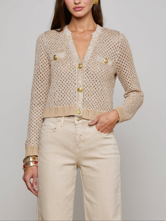 L'agence Blanca Sequin Crop Cardi