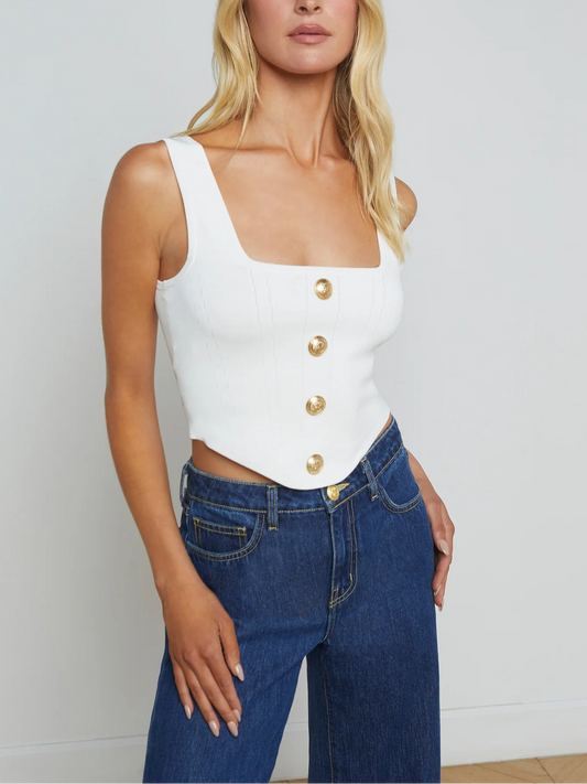L'agence Saga Square Neck Corset Top