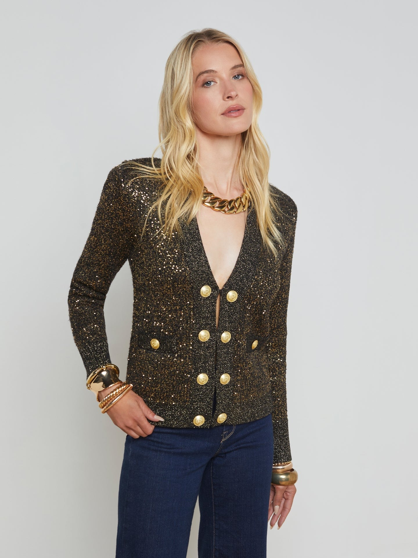 Lagence Jinny Sequin Cardigan