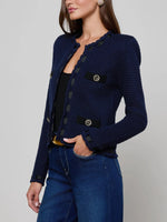 L'agence Astor Contrast Trim Cardigan