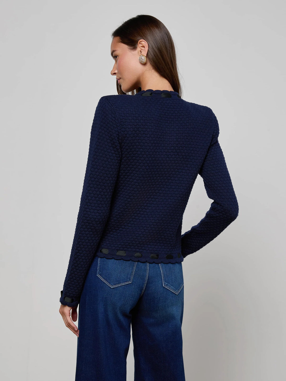 L'agence Astor Contrast Trim Cardigan