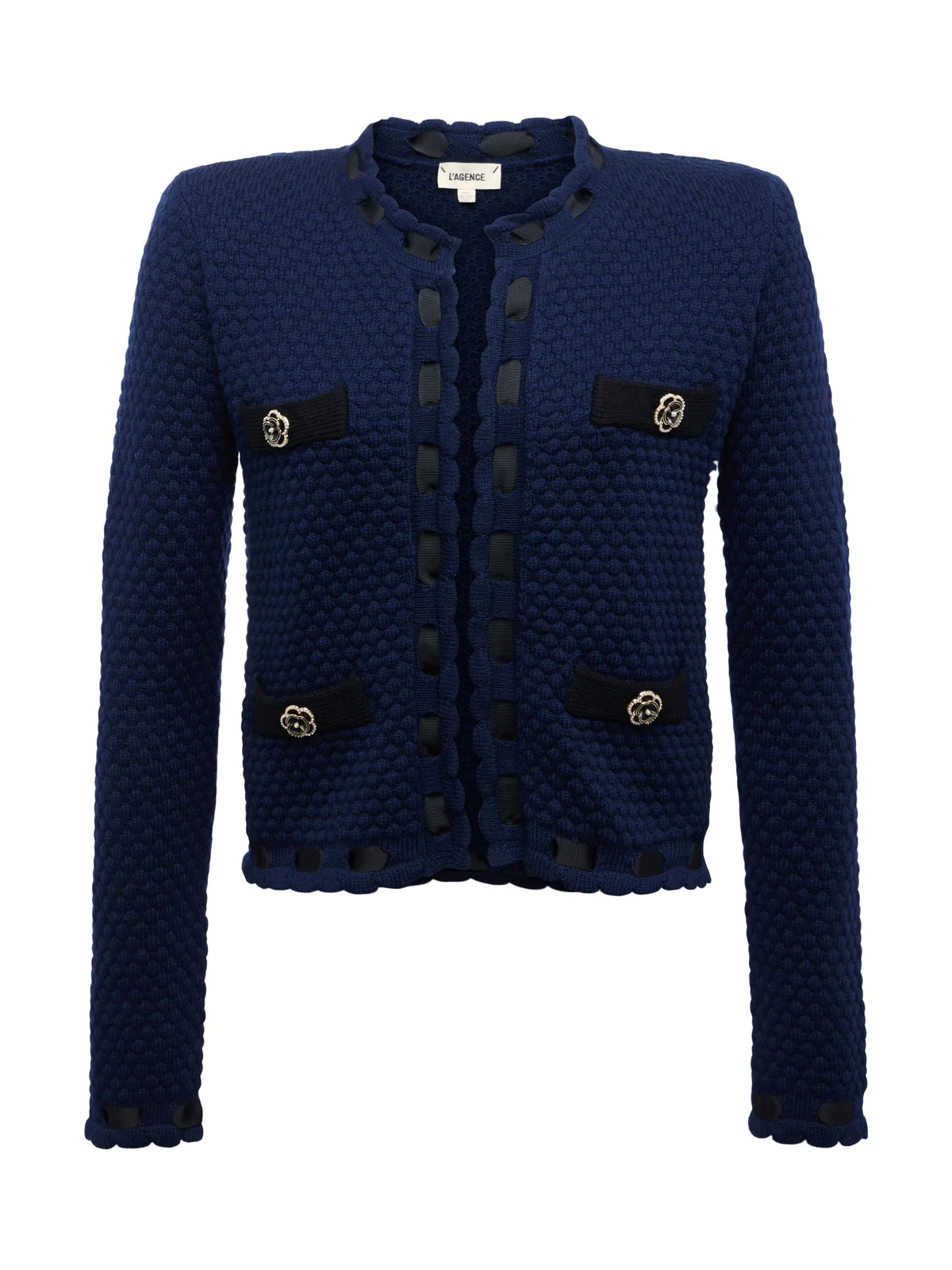 L'agence Astor Contrast Trim Cardigan