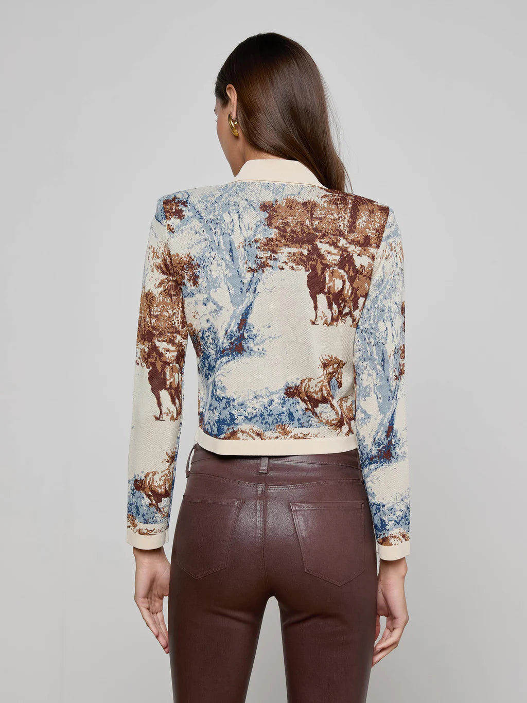 Lagence Osiris Jacquard Collared Cardigan
