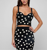 L'agence Tula Polka Dot Bra Knit Top