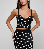 L'agence Tula Polka Dot Bra Knit Top