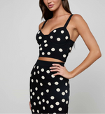 L'agence Tula Polka Dot Bra Knit Top